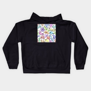 Midcentury Mod Retro Blob Seamless Repeat Kids Hoodie